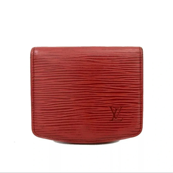 Louis Vuitton | Authentic Epi Porte Mannaie  Simple Red Leather Coin Purse - Picture 1 of 10